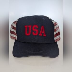 American Flag Blue USA Trucker Snapback